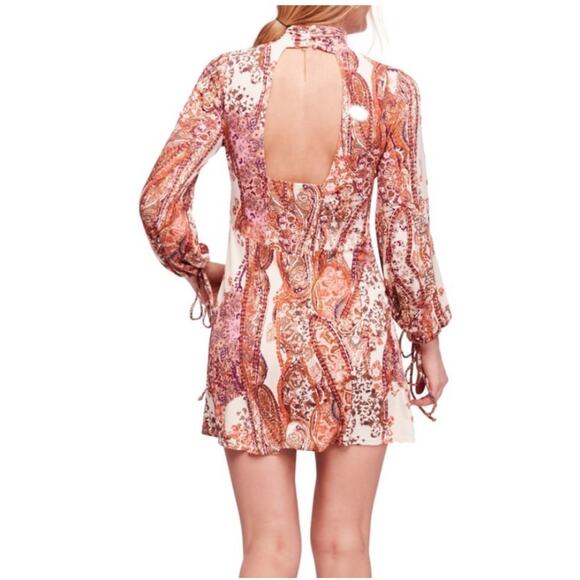 Free People All Dolled Up High Neck Long Sleeve Mini Dress M - Picture 3 of 11